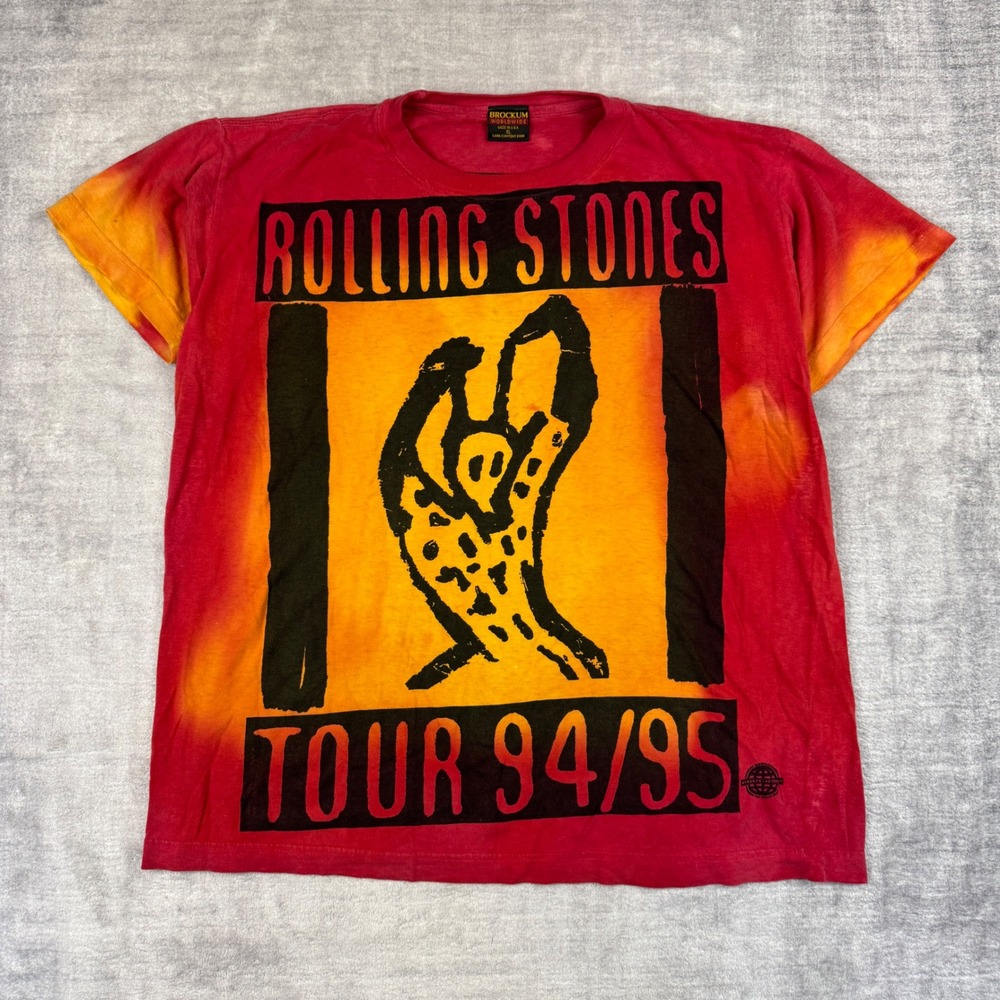 Rolling Stones Shirt Mens XL Red Vintage 1994 Voodoo Lounge Tie Dye Tour Tee